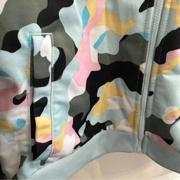 GUC Adidas XL size 16 girls 3-stripe jacket in a fun colorful camo. Athletic - Picture 10 of 16